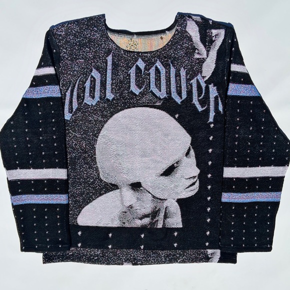 VolCouer Tapestry Blanket Sweater Sz XL - Picture 3 of 6